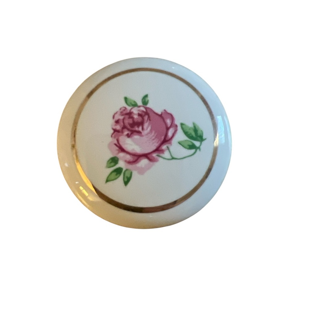 Porcelain Knobs with Floral Design shabbychic cottagecore new 1” 6 pieces